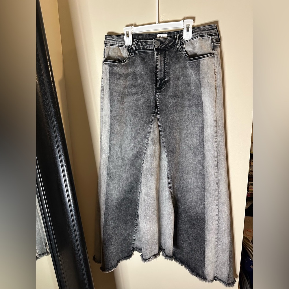 Size 30; Nordstrom edgy grey-wash denim SKIRT. Originally $128. Worn once.